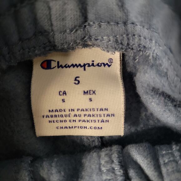 Champion size 5 boys 2 piece outfit pullover hoodie and jogger sweatpants blue - Picture 6 of 9